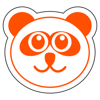 Smiling Panda Sticker (Orange)
